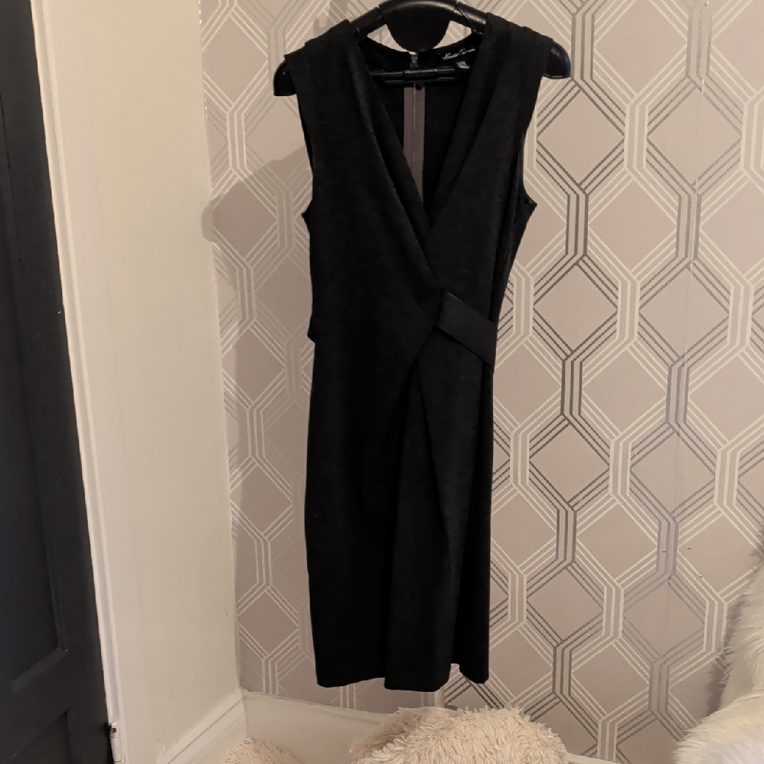 Kenneth Cole New York Elegant Charcoal Midi Dress